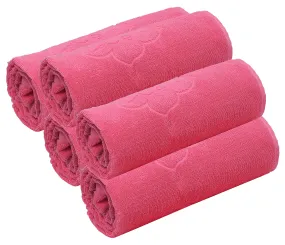 Kuber Industries 100% Cotton 5 Pieces Full Size Bath Towel 30"x60" (Pink)-CTKTC29906