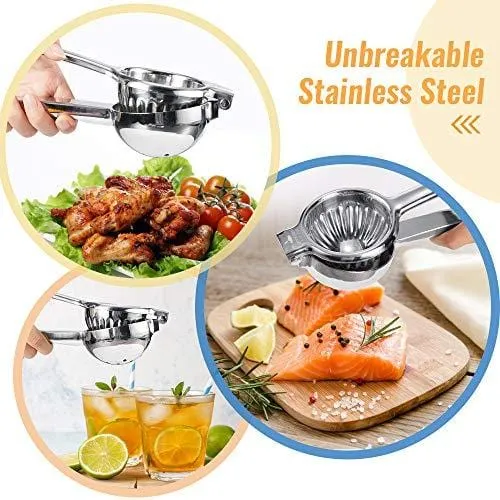 Lemon Squeezer Super High Quality Stainless Steel 304 Hand Press Juicer Manual Citrus for Juicing Lemon ＆ Limes, Vegetables 2.3Inch Middle