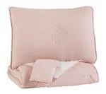 Lexann Pink/White/Gray Full Comforter Set