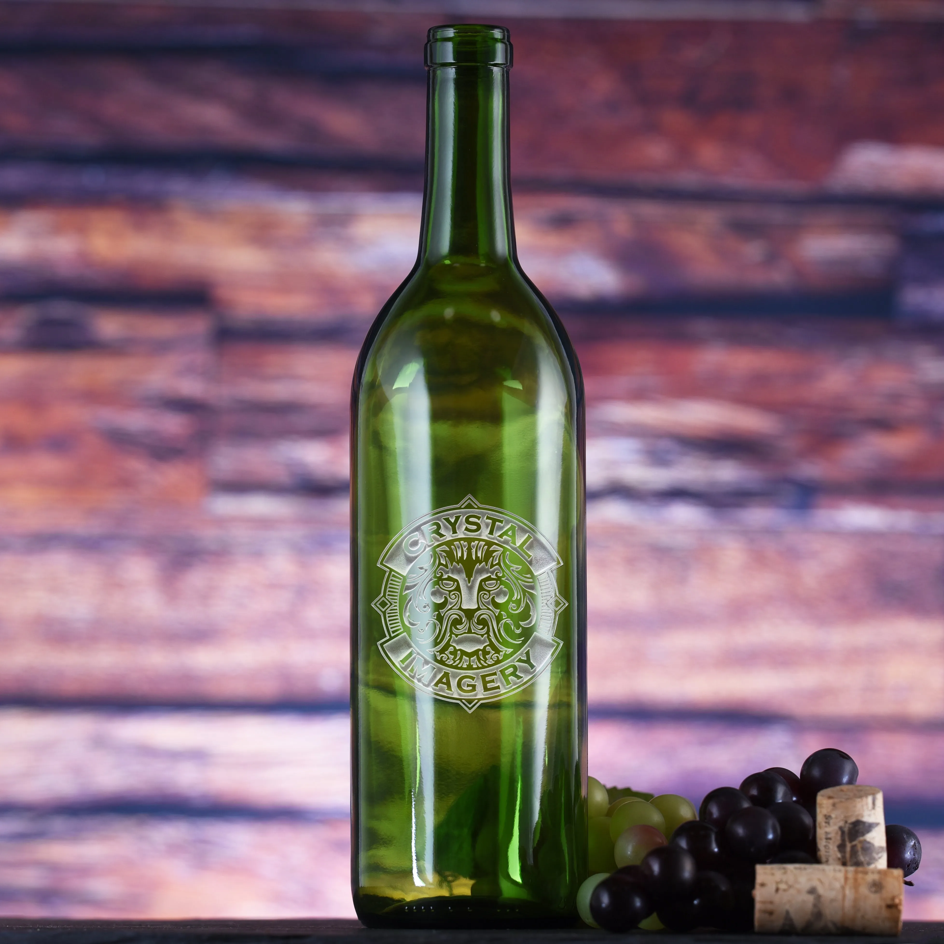 Logo Wine Bottle in Blue or Green