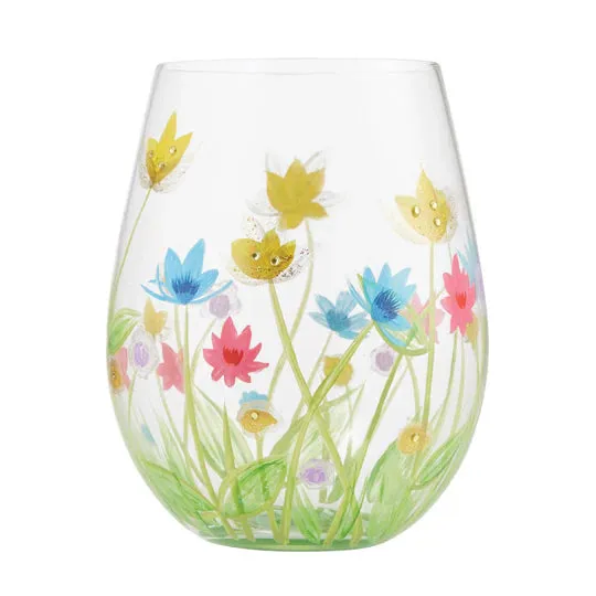 Lolita "Field of Dreams" Hand-Painted Stemless Wine Glass