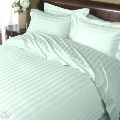 Luxury 1000TC 100% Egyptian Cotton Duvet Cover - King/Cal King Striped in Sage