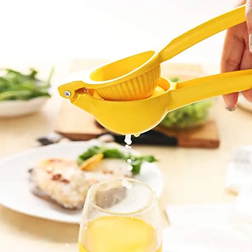 Manual Juicer Citrus Lemon Squeezer,Fruit Juicer Lime Press Metal,Professional Hand Juicer Kitchen Tool(yellow）