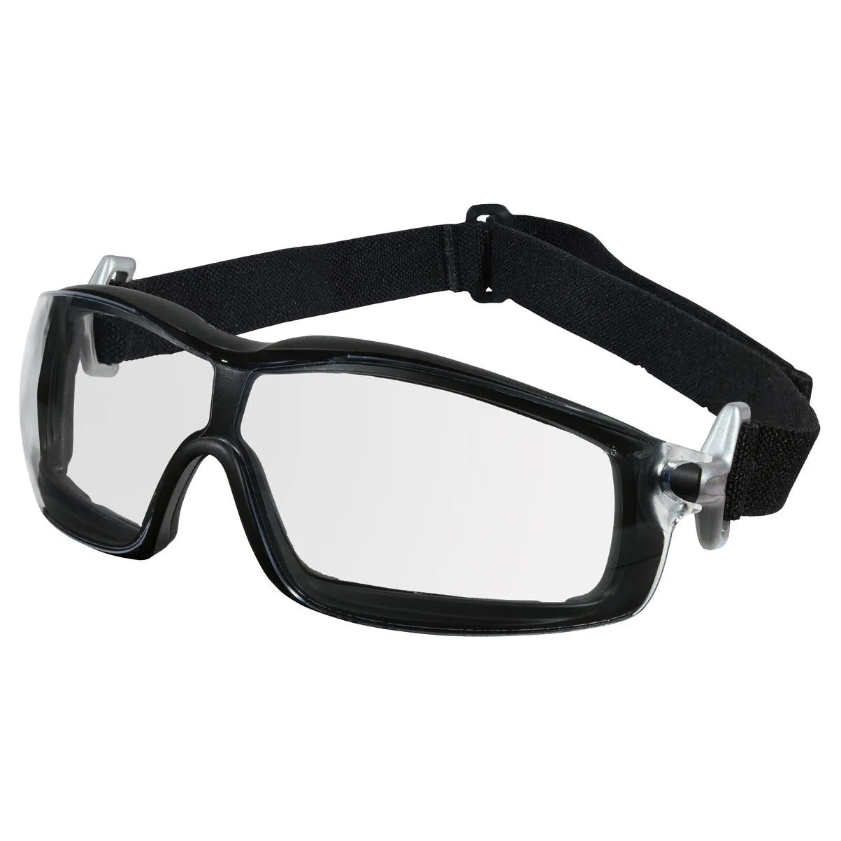 MCR Safety RT1 Safety Glasses/Goggles - Black Frame - Clear Anti-Fog Lens - RT110AF