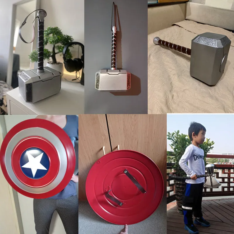 Metal Captain America Shield, Superhero Round Shield Weapon, Halloween Cosplay Props, Movie Cosplay/Children Party Props Gifts