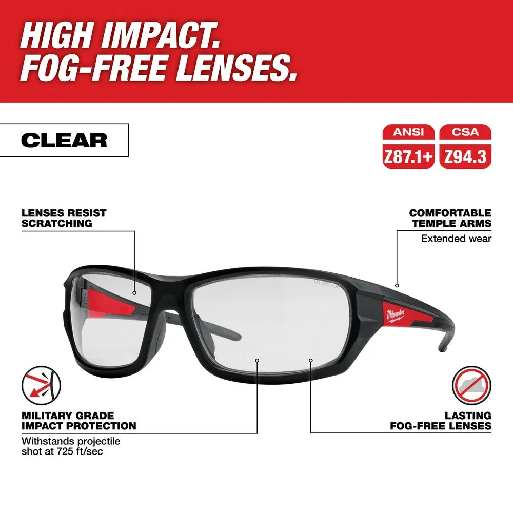 Milwaukee 48-73-2021 Clear High Performance Safety Glasses (Polybag)