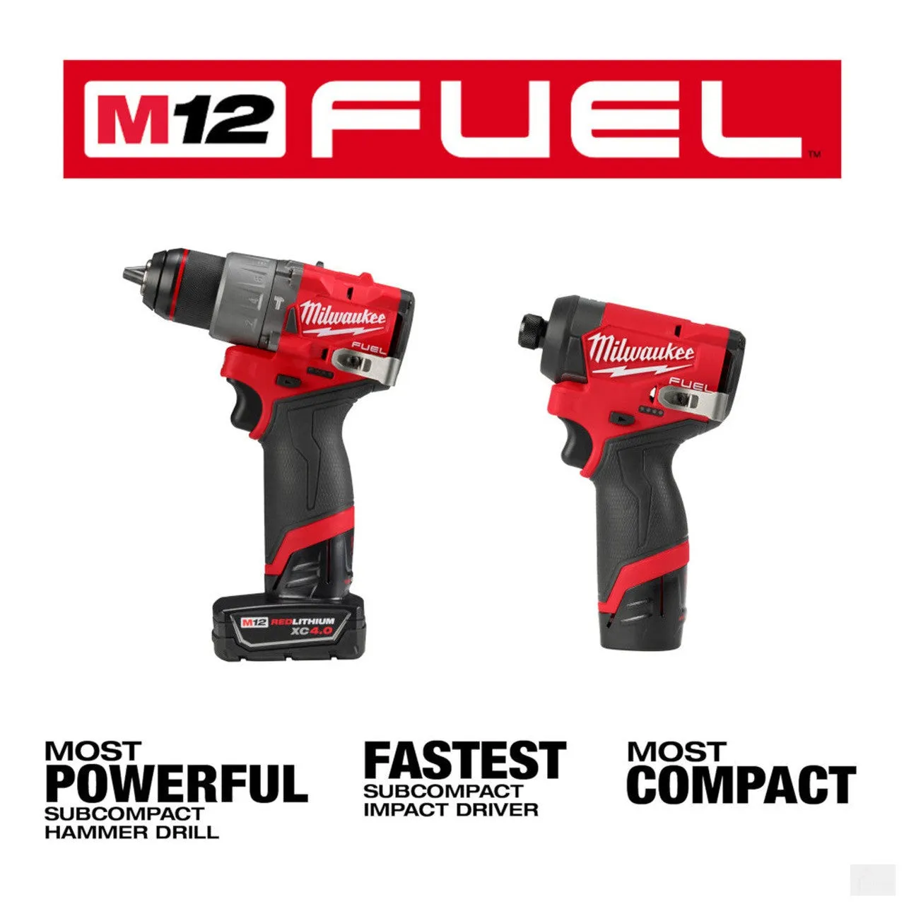 Milwaukee M12 FUEL 2-Tool Combo Kit Subcompact Hammer Drill and Impact Driver 3497-22