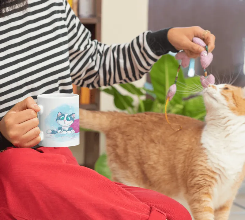 Mittens Mug and matching Card for Late or Forgotten Birthday - Gift Set