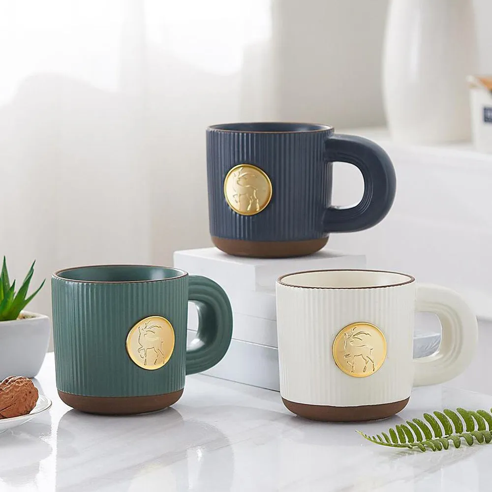 (Net) Creative Lines Ceramic Mug with Handle / 920980