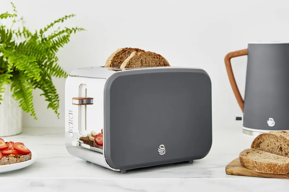 Nordic Grey 2-Slice Toaster and Cordless Kettle Bundle