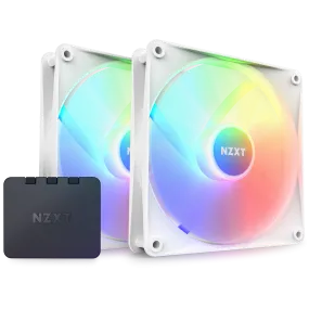 NZXT F140RGB CORE - 140MM HUB- MOUNTED RGB FAN - TWIN PACK (WHITE) W/RGB CONTROLLER RF-C14DF-W1