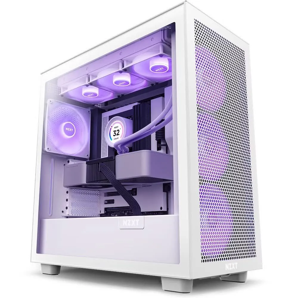 NZXT H7 FLOW MID-TOWER WITH RGB FANS CABINET WHITE