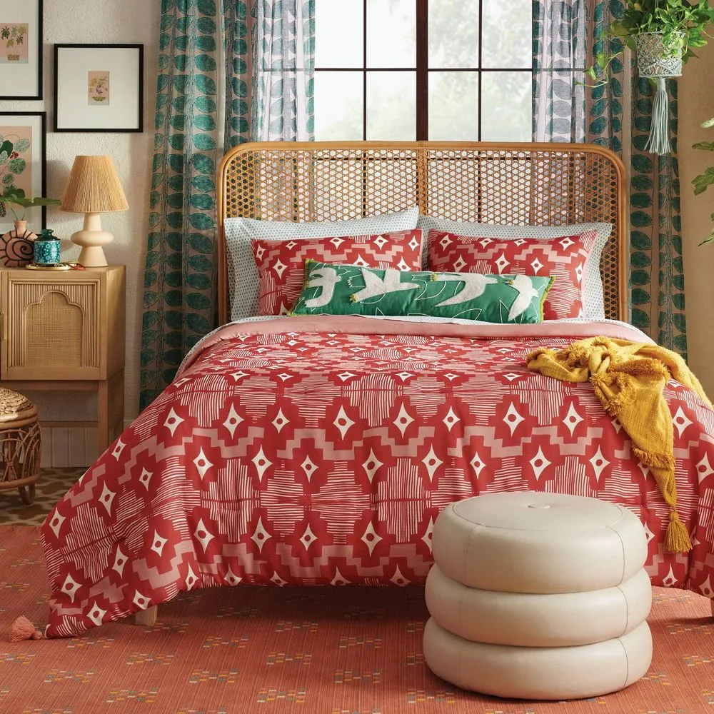 Open Box - 3pc King Day in Day Out Printed Comforter & Sham Set Dark Orange - Opalhouse designed with Jungalow