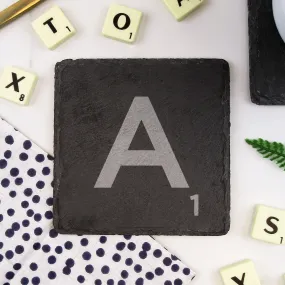 Personalised Slate Scrabble Letter Tile Alphabet Drinks Coasters