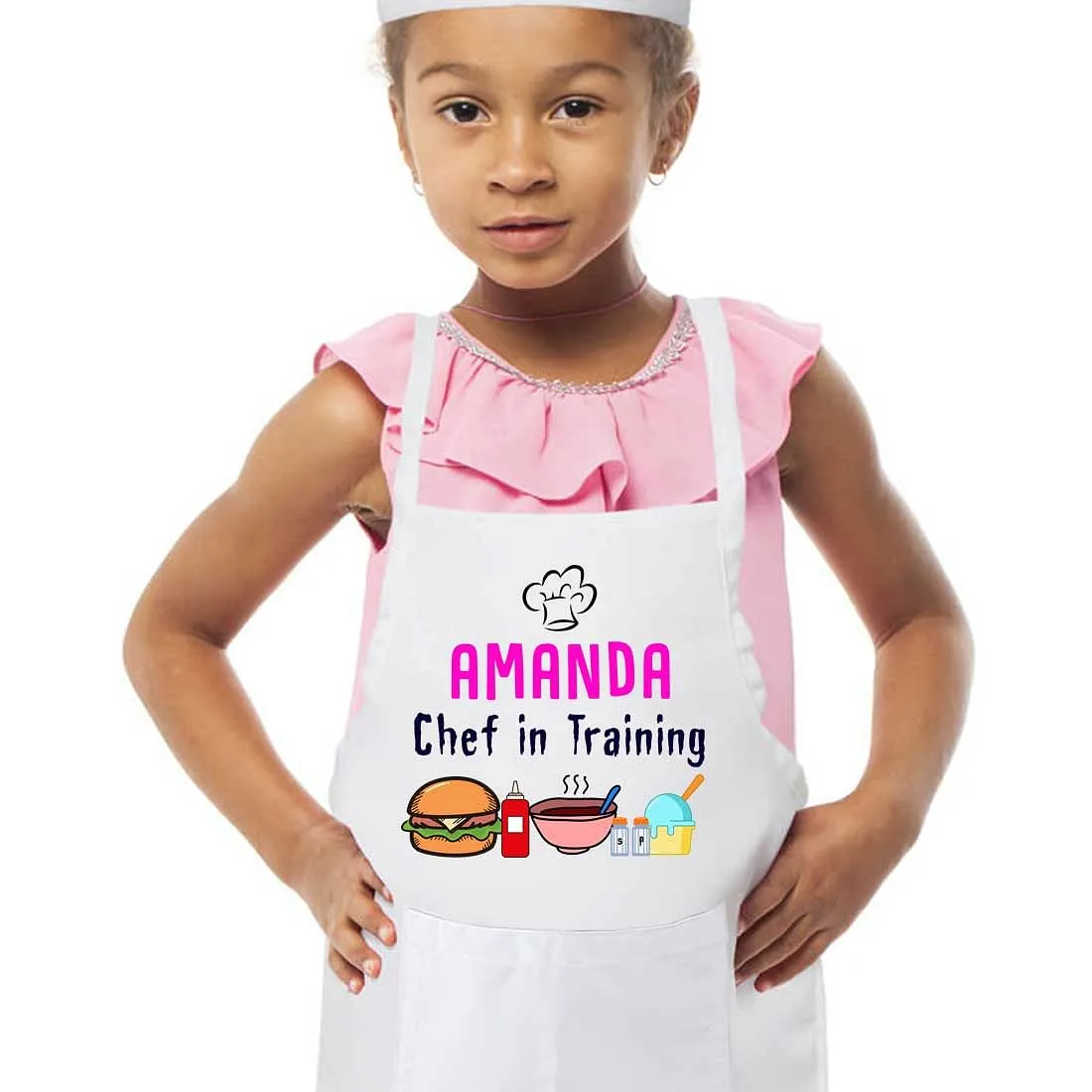 Personalized Girls Baking Apron Add Kids Name - Chef in Training