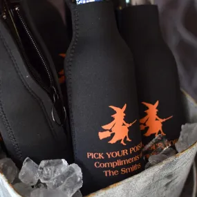 Personalized Halloween Zip-Up Bottle Cooler Sleeve Favors