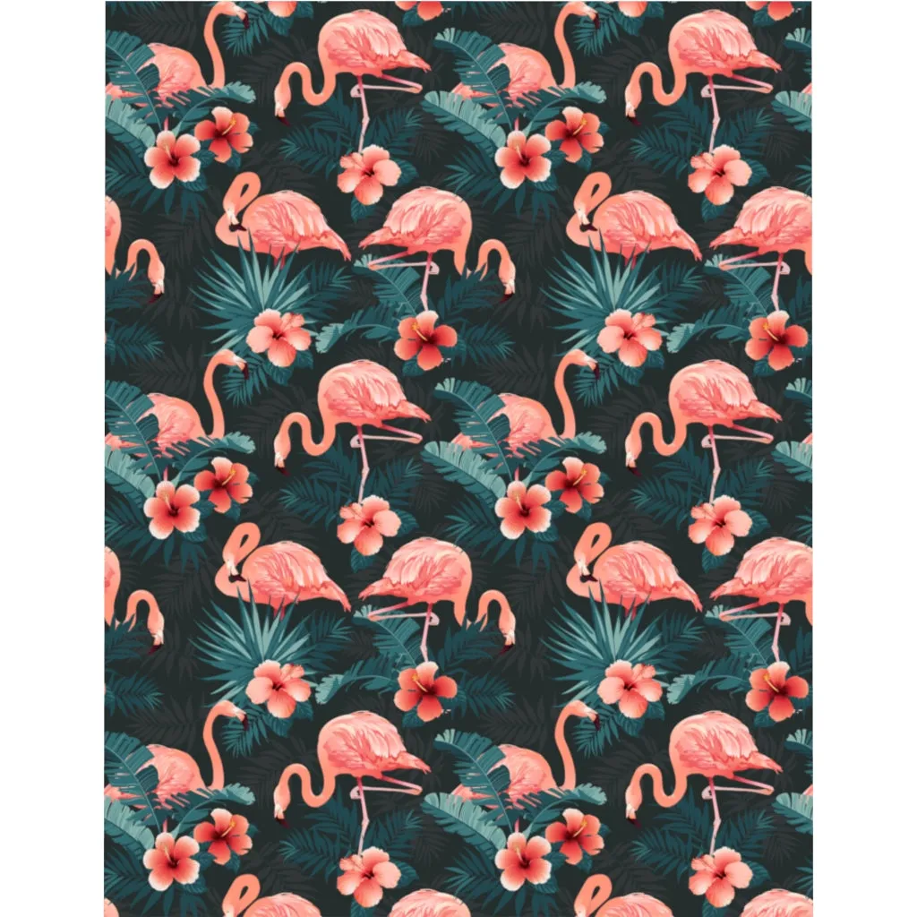 Pink Flamingo Duvet Cover, Tropical Microfiber Full Queen Twin Unique Vibrant Bed Cover Modern Home Bedding Bedroom Décor