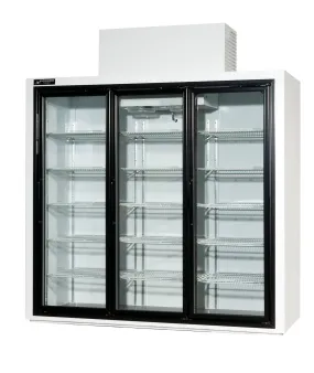 Powers (BT77SD) 77" Wide Refrigerated Top Mount Beverage Cooler with Three Full Length Hinged Glass Doors