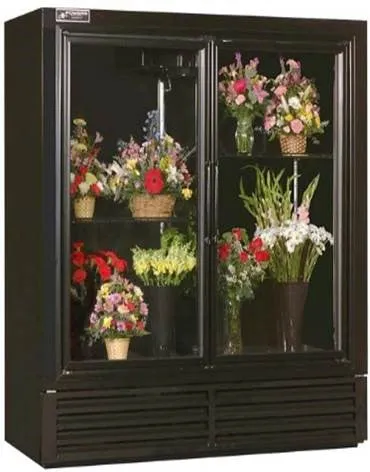 Powers (FS52SDHC) 52" Wide Refrigerated Floral Cooler with Two Swinging Glass Doors