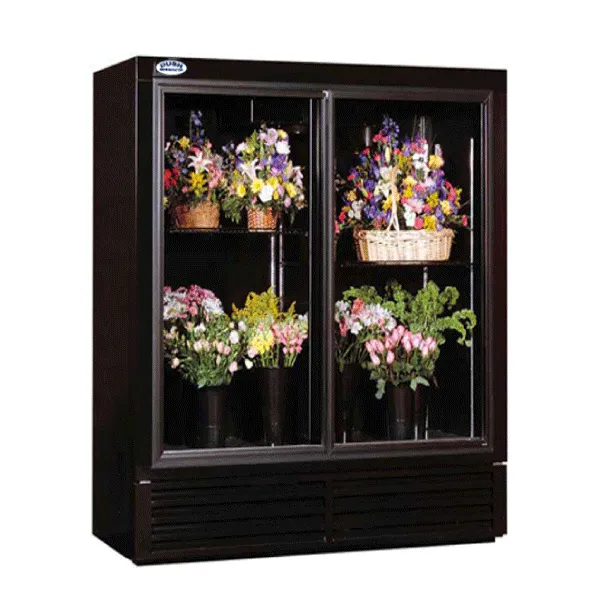 Powers (FS52SDHC) 52" Wide Refrigerated Floral Cooler with Two Swinging Glass Doors