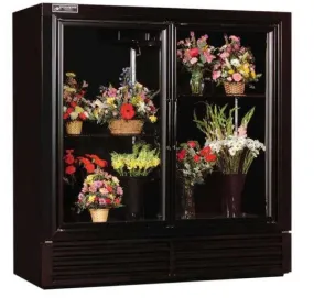 Powers (FS70SD) 70" Wide Refrigerated Floral Cooler with Two Swinging Glass Doors