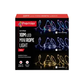 Premier 10m Mini Rope Light with 100 Warm White LEDs