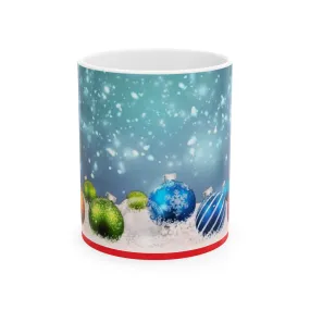 Princess Grace Festive Ornaments Ceramic Mug - Holiday Coffee Cup for Christmas Celebrations