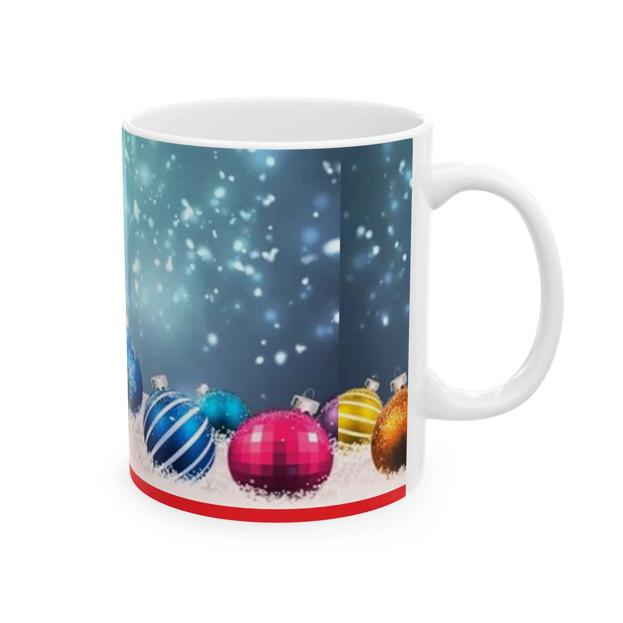 Princess Grace Festive Ornaments Ceramic Mug - Holiday Coffee Cup for Christmas Celebrations