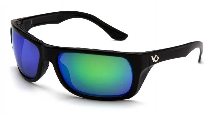 Protective Glasses - Pyramex Venture Gear Vallejo Polarized Green Mirror with Black Frame VGSB931