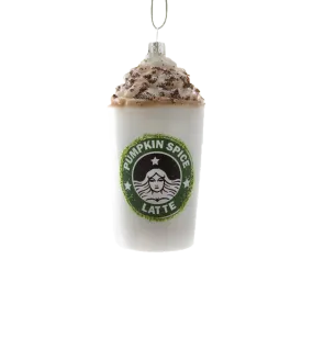 Pumpkin Spice Latte Glass Ornament