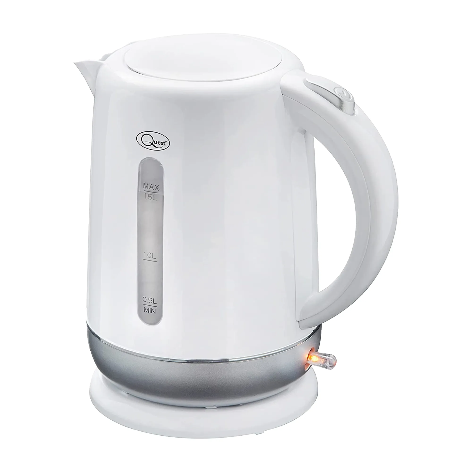 Quest Jug Kettle 1.5L Fast Boil  - White & Silver