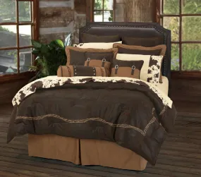 "Embroidery Barbwire  Chocolate"  7-Pc Western Comforter Set Full