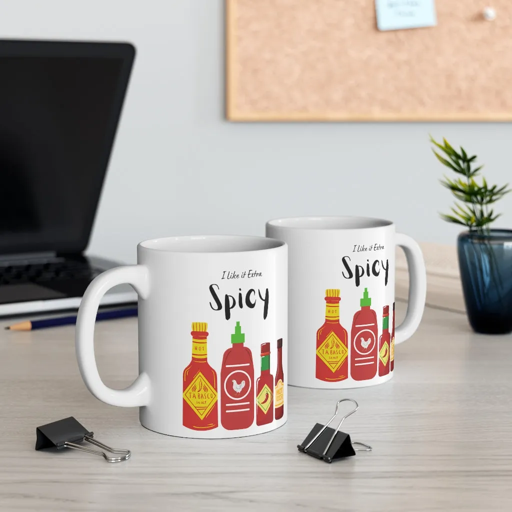 "I like it Extra Spicy Hot Sauce" ceramic Mug, 11 oz