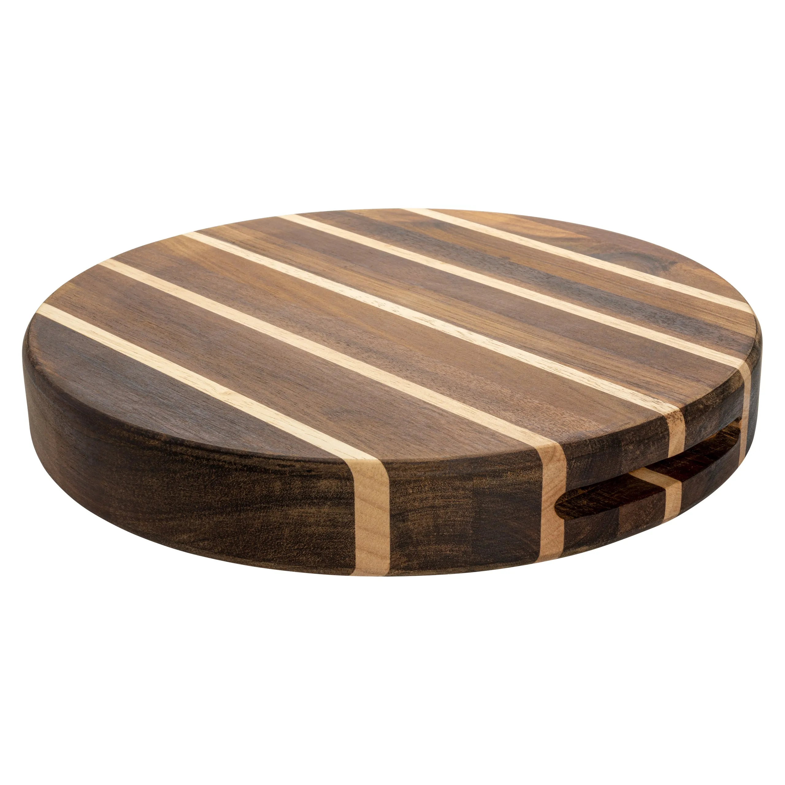 R Forest Cutting Board Round Multi Wood Acacia & Rubberwood 35cm Dia 4.5cm