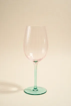 Ripple Pink Green Tall Wine Glass