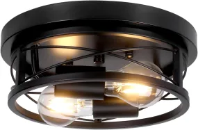 Round Black Ceiling Light, 2-Way Ceiling Lights with E27 Flush Light Fittings Ceilings, Ceiling Lighting for Chandeliers Ceiling Light, Ceiling Lights Living Room, Bedroom, Hallway & Kitchen