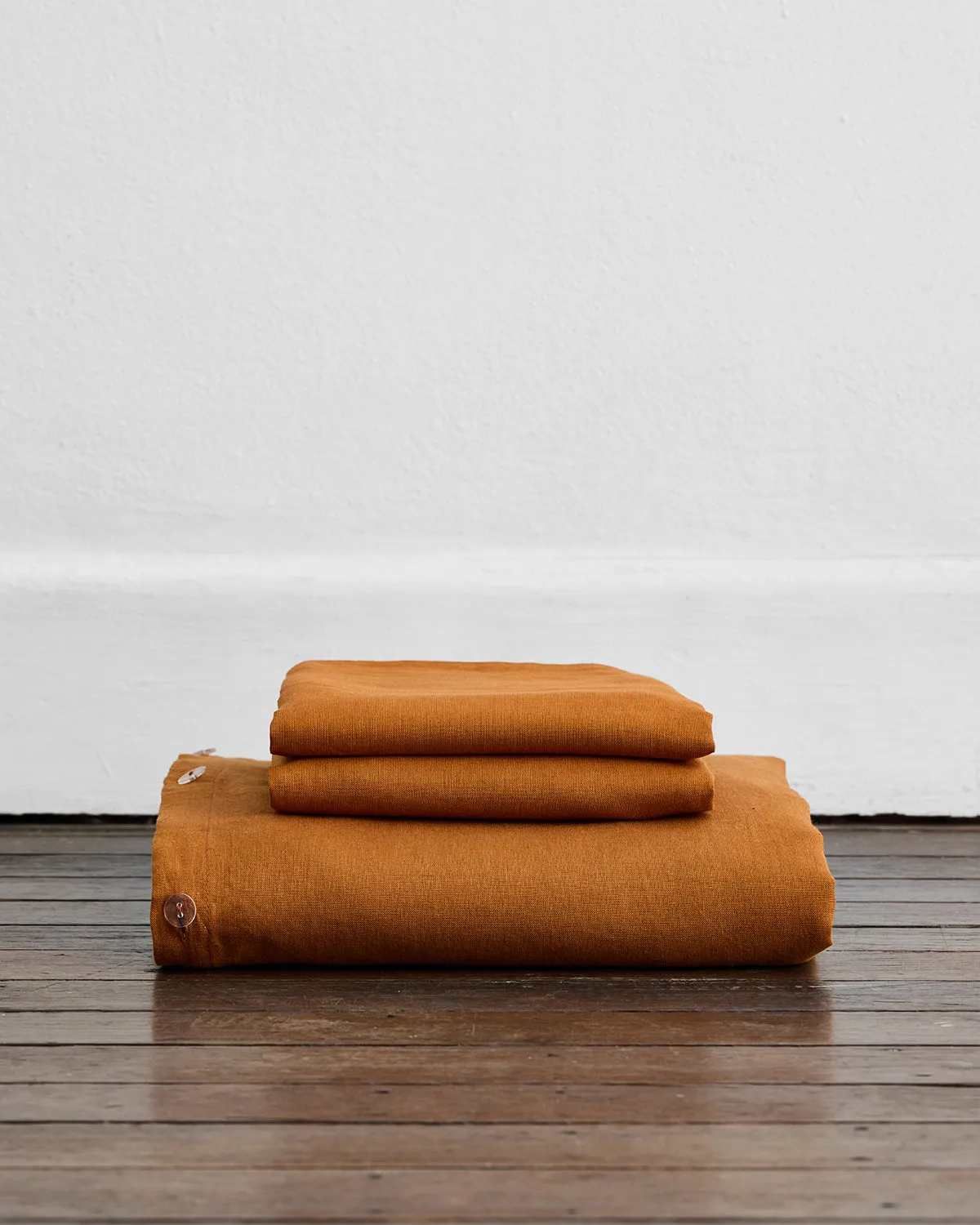 Rust 100% French Flax Linen Duvet Cover Set