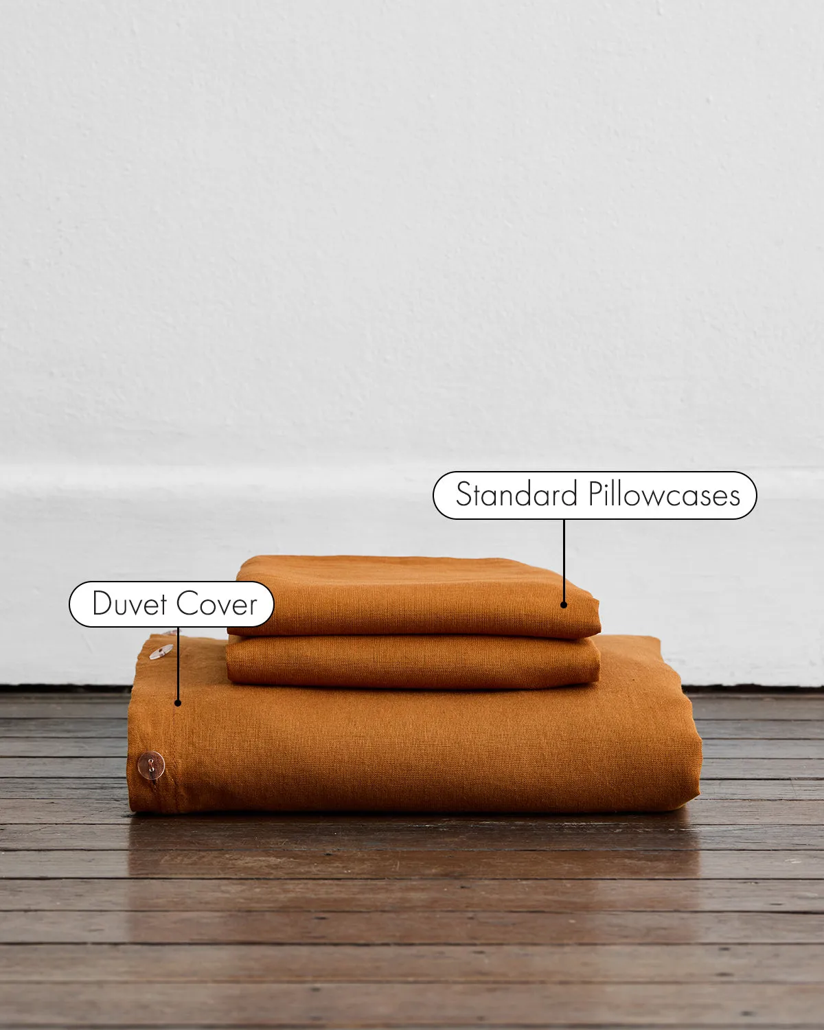 Rust 100% French Flax Linen Duvet Cover Set