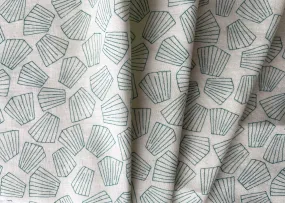 Seaweed Green Geometric Fans Cotton (Made in Japan)