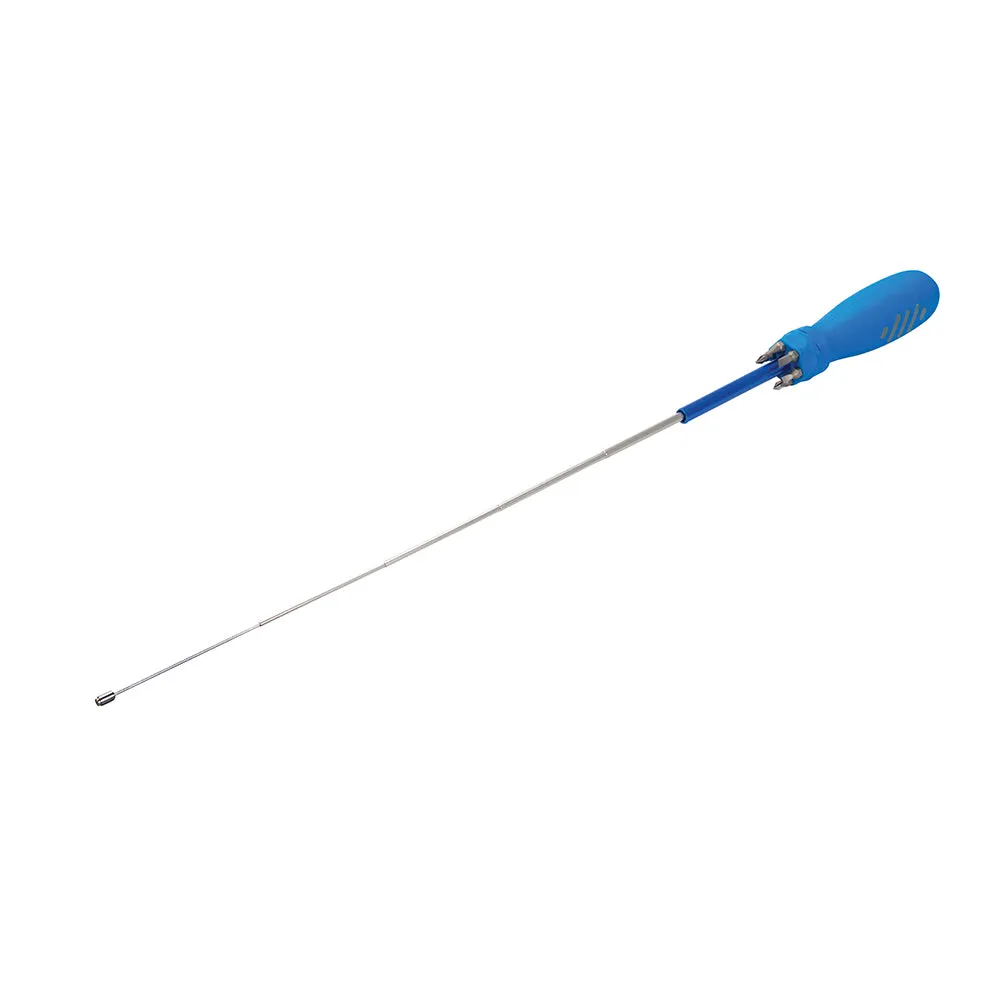 Silverline 250547 Multi-Bit Screwdriver with Telescopic Pick-Up Magnet 7 Driver Bits