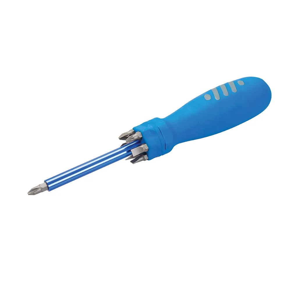 Silverline 250547 Multi-Bit Screwdriver with Telescopic Pick-Up Magnet 7 Driver Bits