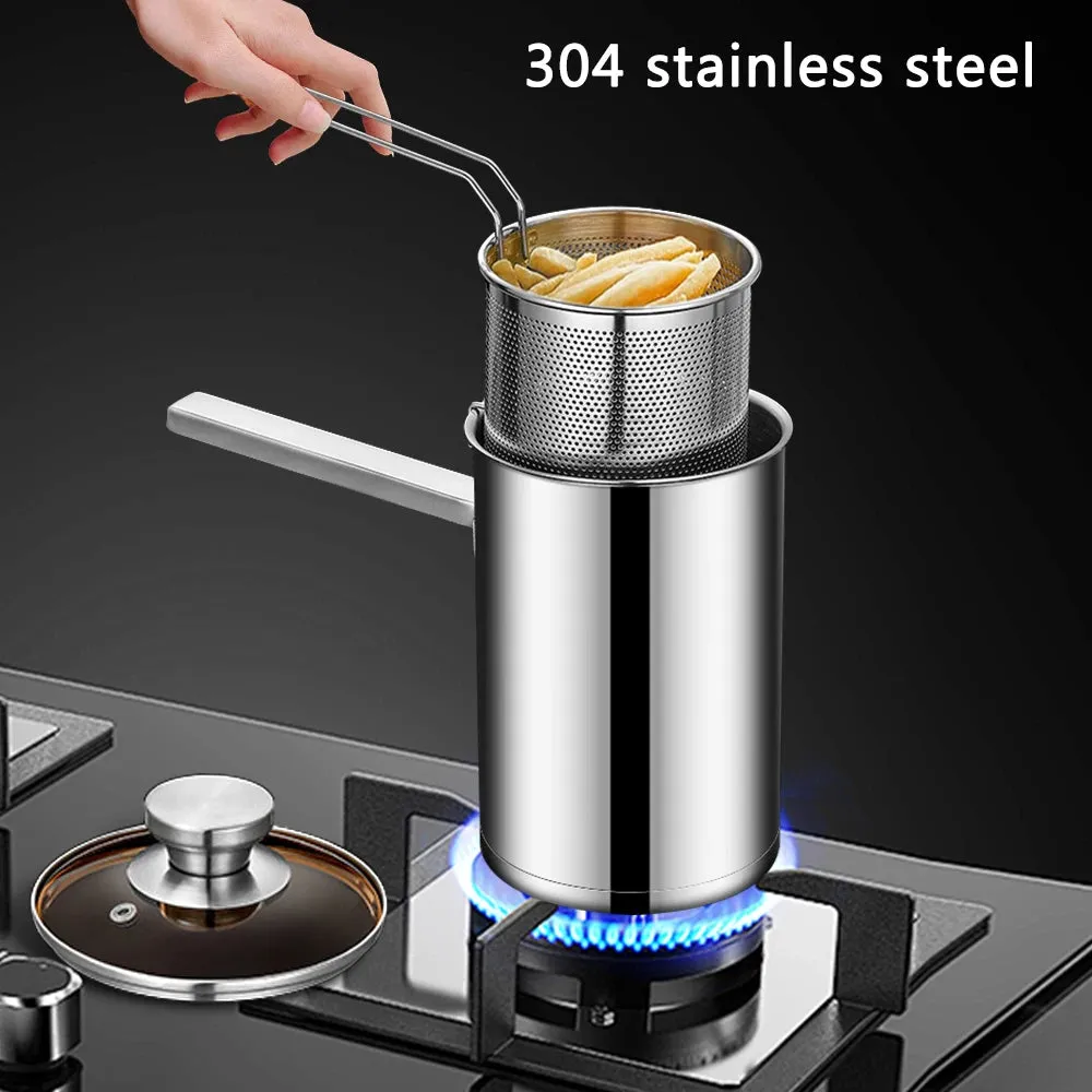 Stainless Steel Fryer Foldable Thickened Deep Fryer Food Strainer