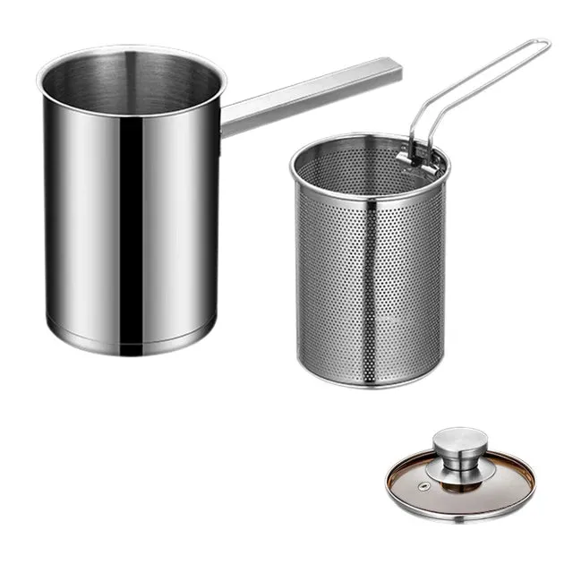 Stainless Steel Fryer Foldable Thickened Deep Fryer Food Strainer