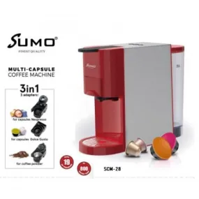 Sumo - 3 IN 1 Multi Capsule Coffee Machine SCM-28 - Red