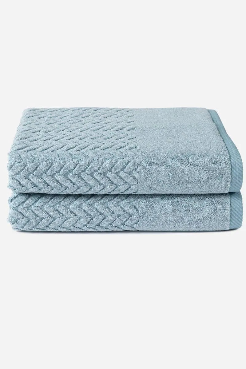 Texere 100% Organic Cotton Cable Knit Jacquard Towel Set