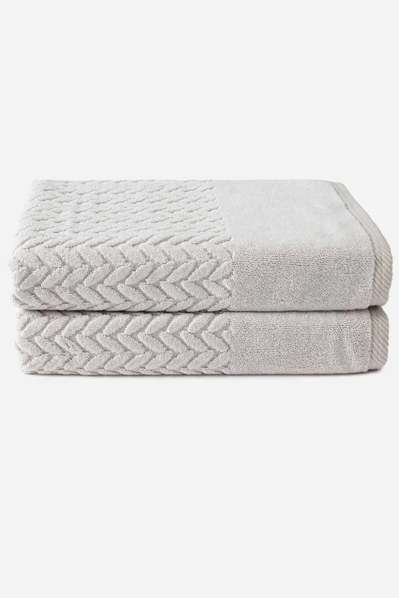 Texere 100% Organic Cotton Cable Knit Jacquard Towel Set