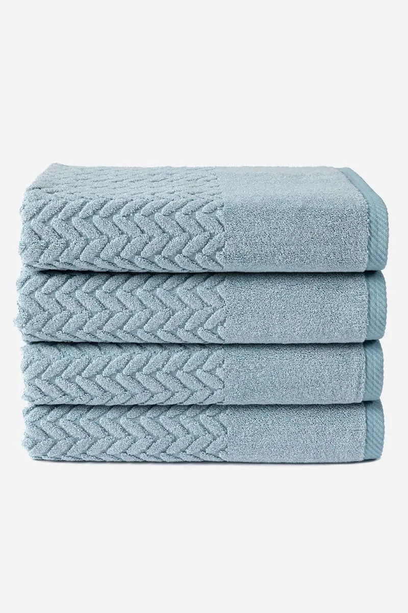 Texere 100% Organic Cotton Cable Knit Jacquard Towel Set