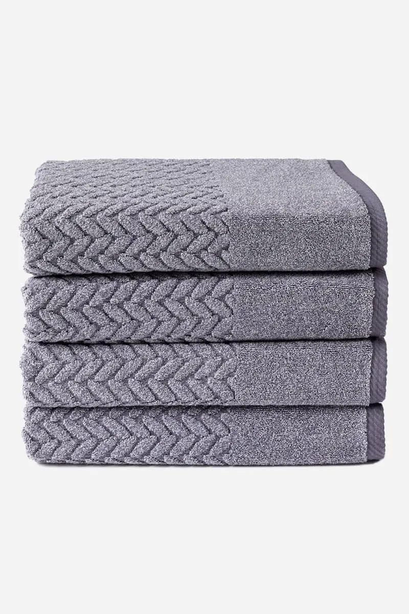 Texere 100% Organic Cotton Cable Knit Jacquard Towel Set