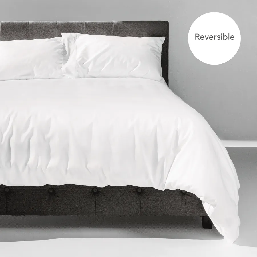 The New-Way Duvet Cover | Easy: Zips Open Wide on 2 Sides | No Bunching: Comforter Clips In | Quick Adjustments w/Hidden Side Vents | 100% Cotton Sateen