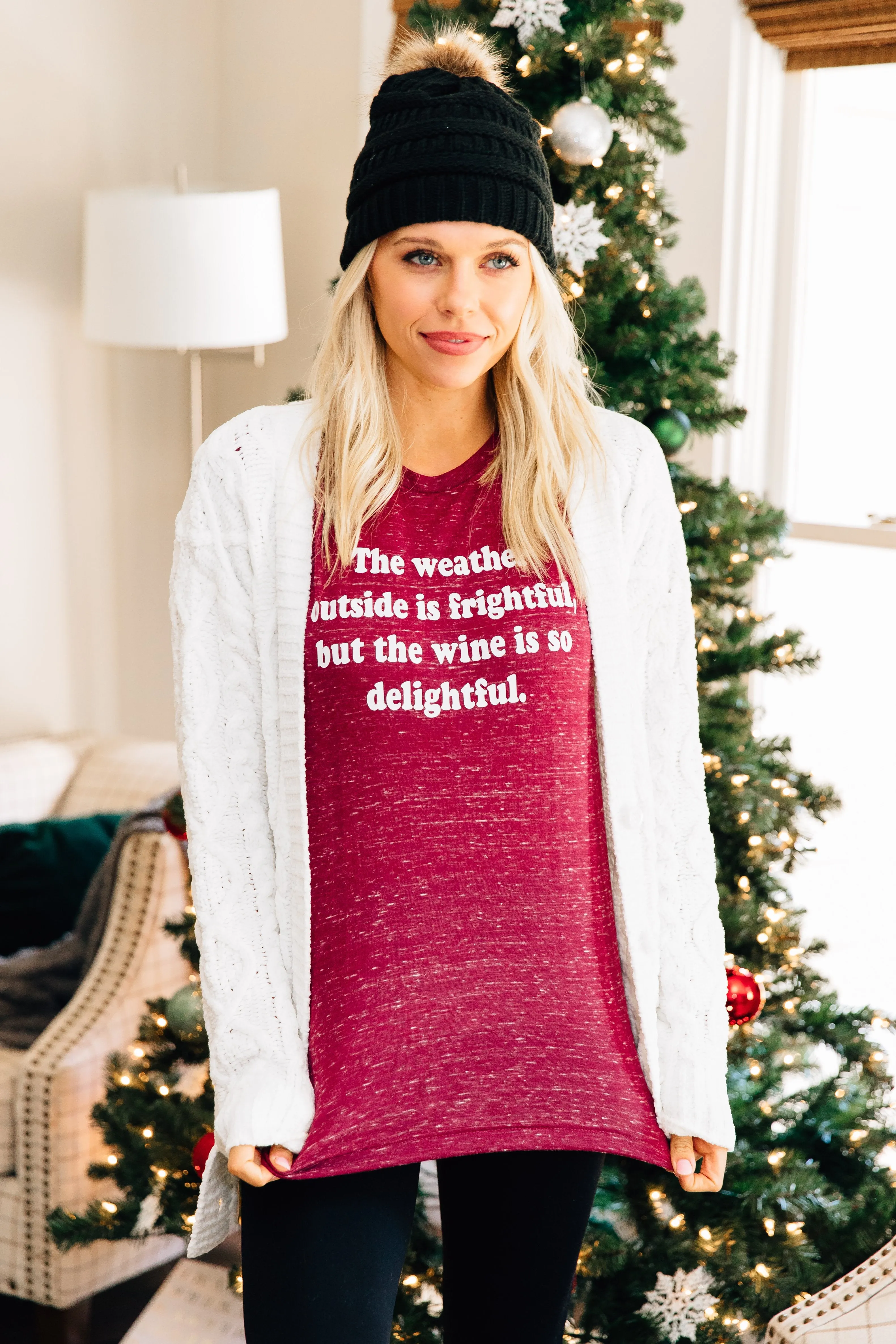 The Wine Is So Delightful Maroon Marble Graphic Tee